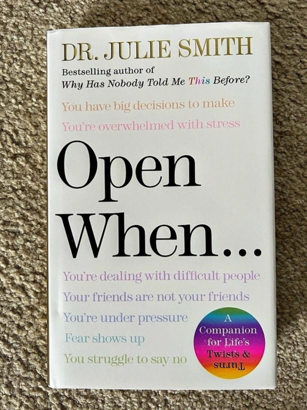 “Open When…” Hardcover